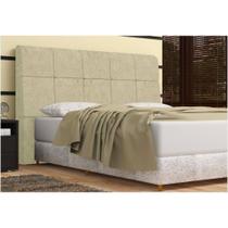 Cabeceira Pietra Casal Queen 160 Cm Com Baú Interno Suede Amassado Bege - DS Móveis