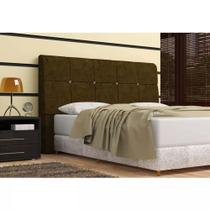 Cabeceira Pietra Casal Super King 195 Cm Com Baú Interno Suede Amassado Marrom - DS Móveis