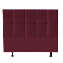 Cabeceira Poliana Cama Box Casal 160 cm Suede Bordo