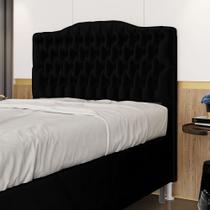 Cabeceira Pollux 140 Modulada Estofada N-024 Veludo Preto Aradecor