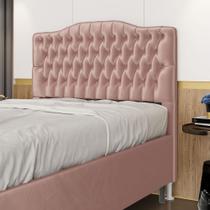 Cabeceira Pollux 140 para Cama Box de Casal N-031 Veludo Rosê Claro Aradecor Cabeceira Pollux 140 para Cama Box de Casal N-031 Veludo Rosê Claro Aradecor