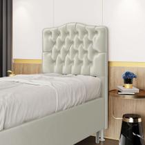Cabeceira Pollux 90 Modulada Estofada N-030 Veludo Bege Aradecor