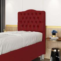 Cabeceira Pollux 90 Modulada Estofada N-033 Veludo Vermelho Aradecor