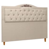 Cabeceira Provençal Capitonê Para Quarto De Casal King Size 1.95M Linho Bege Cabeceira Provençal Capitonê Para Quarto De Casal King Size 1.95M Linho Bege