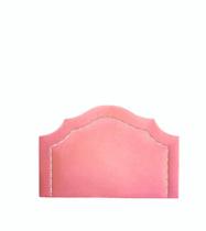 Cabeceira Provençal Deluxe Em Veludo Rosê Com Tachas Prata