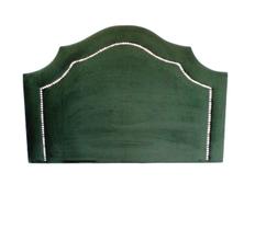 Cabeceira Provençal Solteiro Veludo Folha - Tachas Prata Bms