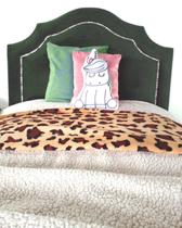 Cabeceira Provençal Solteiro Veludo Verde - Tachas Prata Bms