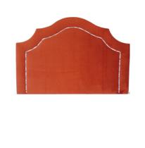 Cabeceira Provençal Veludo Terracota Com Tachas Prata