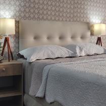 Cabeceira Queen 160 Cama Box Berlim Botone Bege Corano Com Pés RBL