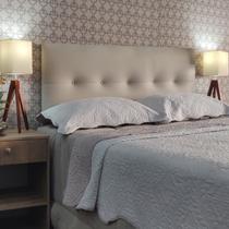 Cabeceira Queen 160 Cama Box Berlim Botone Bege Corano Painel RBL