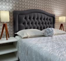 Cabeceira Queen 160 Cama Box Sophia Provençal Cinza Corano Painel Parede RBL