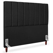 Cabeceira Queen 160cm Arlla Linho Preto Rm Preto Cabeceira Queen 160cm Arlla Linho Preto Rm Preto