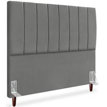 Cabeceira Queen 160cm Arlla Suede Cinza RM Cabeceira Queen 160cm Arlla Suede Cinza RM