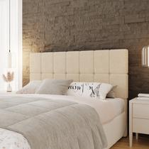 Cabeceira Queen 162cm Bouclé Estofada Design Moderno para Quarto Linea Bege Areia