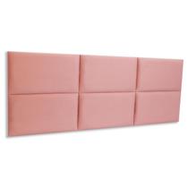 Cabeceira Queen 162cmx 60cm Estofada Placas de Colar na Parede Modelo Retangular - Várias Cores