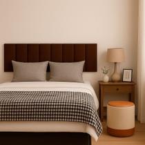 Cabeceira Queen 8 Módulos Estofados Placa Cama Box Adesiva 160cm
