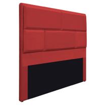 Cabeceira Queen Brick P02 160 cm para cama Box Sintético Vermelho - Amarena Móveis