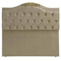 Cabeceira Queen Cama Box Botões Detalier Provençal Areia Suede Com Pés 120 RBL