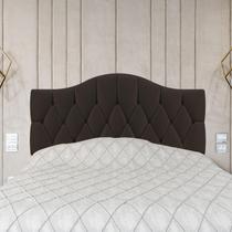 Cabeceira Queen Cama Box Botões Provençal Marrom Suede Com Pés 120Cm Altura RBL