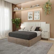Cabeceira Queen com 2 Mesas Lateral 2 Gavetas em MDF Genova Panan