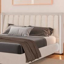 Cabeceira Queen Com LED Yeon Facto / Linho Off White - Sallar Home