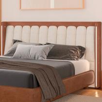 Cabeceira Queen Com LED Yeon material sintético Caramelo / Linho Off White - Sallar Home Cabeceira Queen Com LED Yeon material sintético Caramelo / Linho Off White - Sallar Home