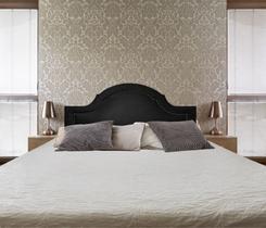 Cabeceira Queen Diamond Estilo Provençal Suede Preto 160 X 60 Cabeceira Queen Diamond Estilo Provençal Suede Preto 160 X 60