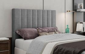 Cabeceira queen dubai - veludo cinza - palladium decor