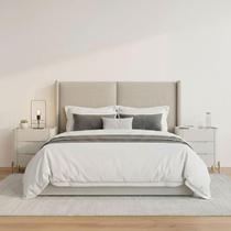 Cabeceira Queen Estofada 176cm com 2 Mesas de Cabeceira 100% MDF