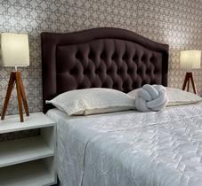 Cabeceira Queen Estofada Capitonê Provençal Corano Marrom 160 x 60 Plus RBL Cabeceira Queen Estofada Capitonê Provençal Corano Marrom 160 x 60 Plus RBL