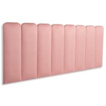 Cabeceira Queen Estofada de Colar na Parede Kit 8 Placas Modelo Arredondada - Várias Cores