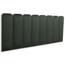 Cabeceira Queen Estofada de Colar na Parede Kit 8 Placas Modelo Arredondada - Várias Cores