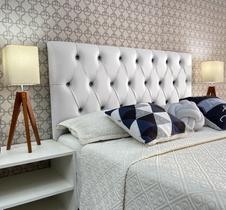 Cabeceira Queen Estofada Luna Corano Branco 160 x 60 RBL