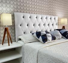 Cabeceira Queen Estofada Luna Corano Branco 160 x 60 RBL