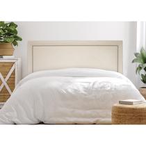 Cabeceira Queen Estofada para Cama Box Reta Luxo com Tachas 160x60cm Off White/Prata - Flamingo Design