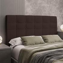 Cabeceira Queen Estofada Veloplus Dobuê Hanover Chocolate