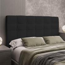 Cabeceira Queen Estofada Veloplus Dobuê Hanover Preto Cabeceira Queen Estofada Veloplus Dobuê Hanover Preto