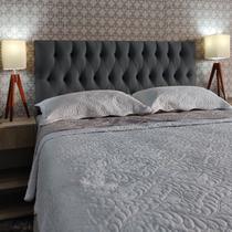 Cabeceira Queen Estofada Vintage Suede Cinza 160 x 60 RBL Cabeceira Queen Estofada Vintage Suede Cinza 160 x 60 RBL