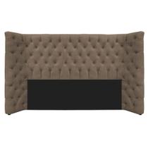 Cabeceira Queen Everest P02 160 cm para cama Box Suede Marrom - Amarena Móveis