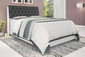 Cabeceira Queen Isis Branco com Capitonê Preto Framar Cabeceira Queen Isis Branco com Capitonê Preto Framar