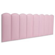 Cabeceira Queen Kit 8 Placas Modelo Nuvem - material sintético Rosa
