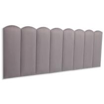 Cabeceira Queen Kit 8 Placas Modelo Nuvem - Suede Cinza Cabeceira Queen Kit 8 Placas Modelo Nuvem - Suede Cinza
