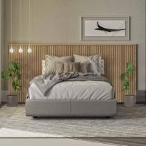 Cabeceira Queen Luxo para Quarto de Elite Ripada Madeirado Repleta Cabeceira Queen Luxo para Quarto de Elite Ripada Madeirado Repleta