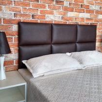Cabeceira Queen Módena H6 material sintético Marrom 160x60 Cabeceira Queen Módena H6 material sintético Marrom 160x60