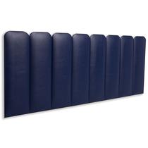Cabeceira Queen Modulada Blu Interiores Arredondada Cama Box 160 cm x 60 cm MDF Tecido Sintético