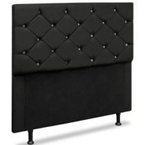 Cabeceira Queen Opala 160 CM Suede Preto - D A Decor