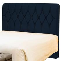 Cabeceira Queen Pérola 160 CM Suede Azul Marinho - D A Decor