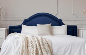 Cabeceira Queen Provençal 160x60cm Sintético Azul - Tachas Fumê Cabeceira Queen Provençal 160x60cm Sintético Azul - Tachas Fumê