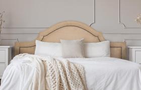 Cabeceira Queen Provençal Luxo 160x60 Suede Bege - Tachas Fumê