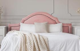 Cabeceira Queen Provençal Luxo 160x60 Veludo Rosê - Tachas Fumê